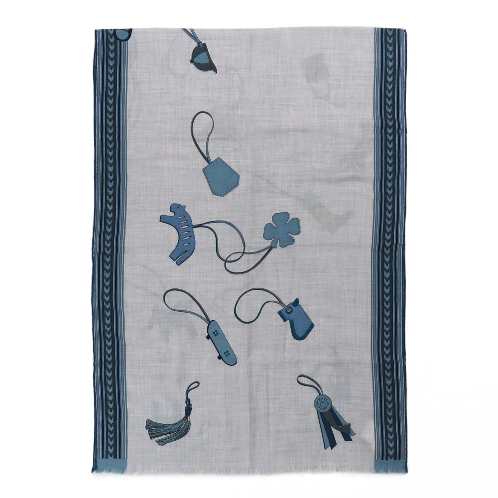 名古屋】【HERMES】エルメス レクタングル ストール ET GRIS GRIS