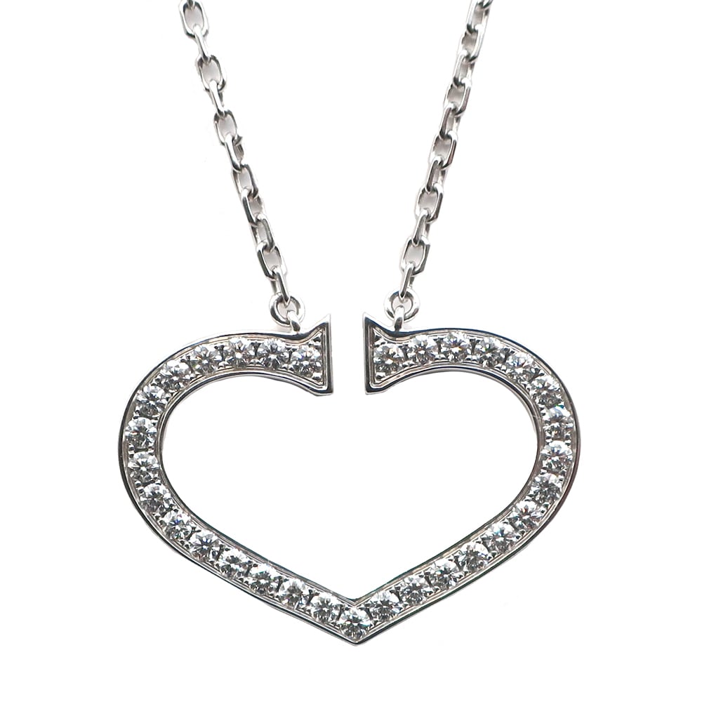 ��ŷ��ۡ�CARTIER�ۥ���ƥ��� �ͥå��쥹 �ڥ����� C�ϡ��� LM �顼�� K18WG �ۥ磻�ȥ������ ������ ���奨�꡼ ���������꡼ ��ǥ����� �ݾڽ����š�