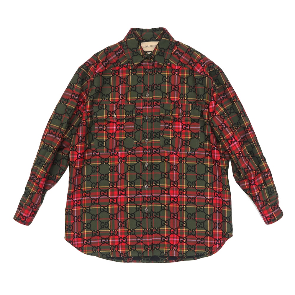 GUCCI GG柄 チェックシャツ 46 000000072742_tIi32Lb.jpg