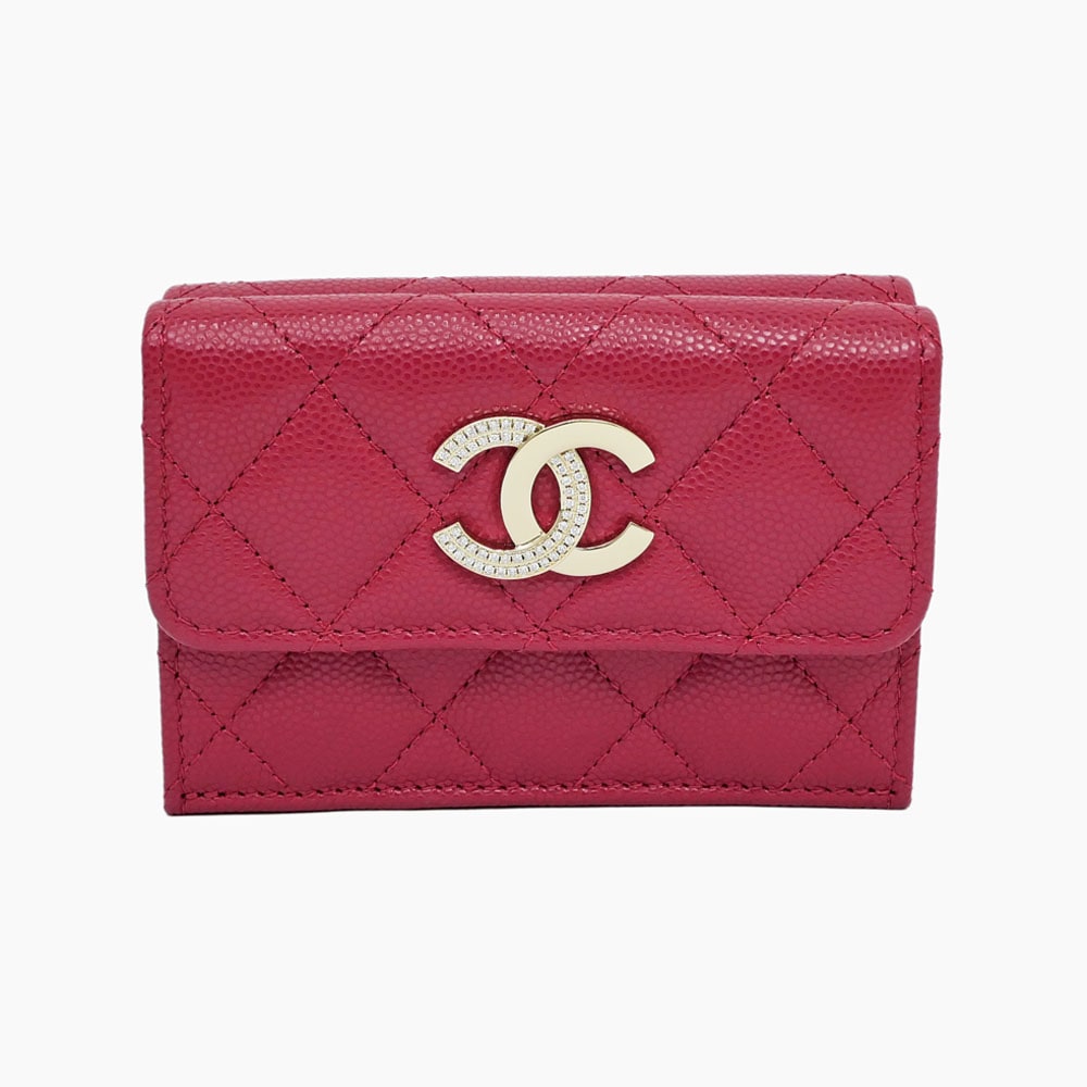 名東】【CHANEL】シャネル スモールフラップウォレット ライン