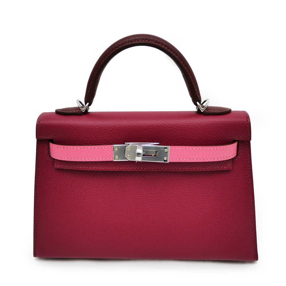 名東】【HERMES】エルメス ミニケリー2 トリコロール ルビー ルージュ