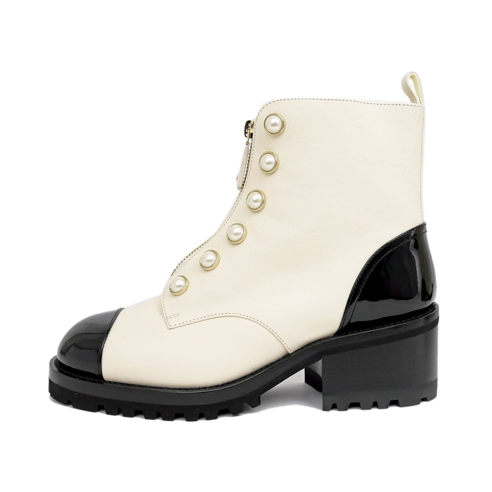 新春SALE】【名東】【CHANEL】シャネル ショートブーツ フェイクパール