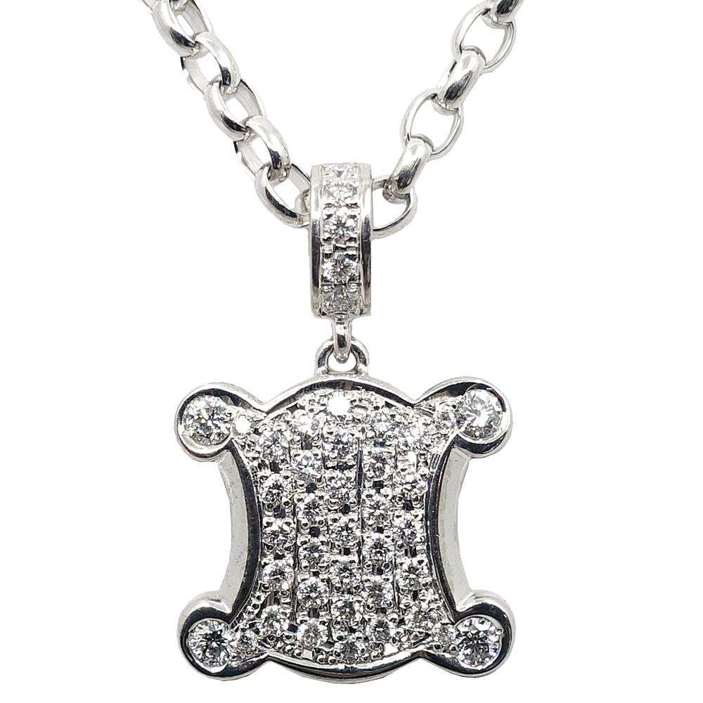 ڱɡۡCELINEۥ꡼ ͥå쥹 ȥꥪ 0.75ct ӡ0.01ct 51cm K18WG ۥ磻ȥ  ǥ ֥ɥ奨꡼ Ķ ΤΤߡš