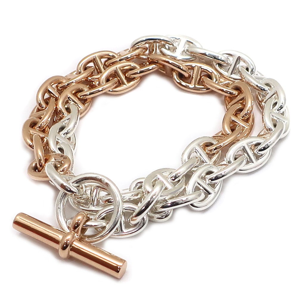 ��ŷ��ۡ�HERMES�ۥ���᥹ �������̥��󥯥�PM �ɥ��֥�ȥ����� �֥쥹��å� 43���� 43��� K18PG��SV925 94g ����С� �ԥ󥯥������ ����ӡ�̤���ѡۡ���š�3