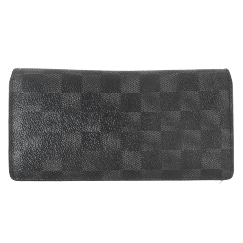 【天白】【LOUIS VUITTON】ルイヴィトン ポルトフォイユ ブラザ 長財布 ダミエグラフィット N62665 ブラック シルバー金具 ロングウォレット メンズ レディース【中古】