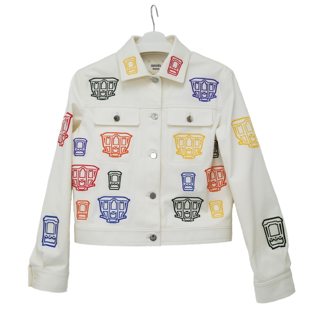 エルメス 満印のサドルスタッド多ポケットジャケット 外套 40サイズ 綿 エルメス 満印のサドルスタッド多ポケットジャケット 外套 40サイズ 綿