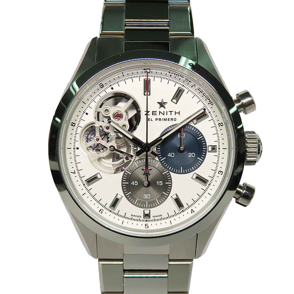【名古屋】【ZENITH】ゼニス クロノマスター オープン エル・プリメロ 03.3300.3604/69.M3300 マットシルバー 自動巻 SS メンズ 腕時計【国内正規】【中古】