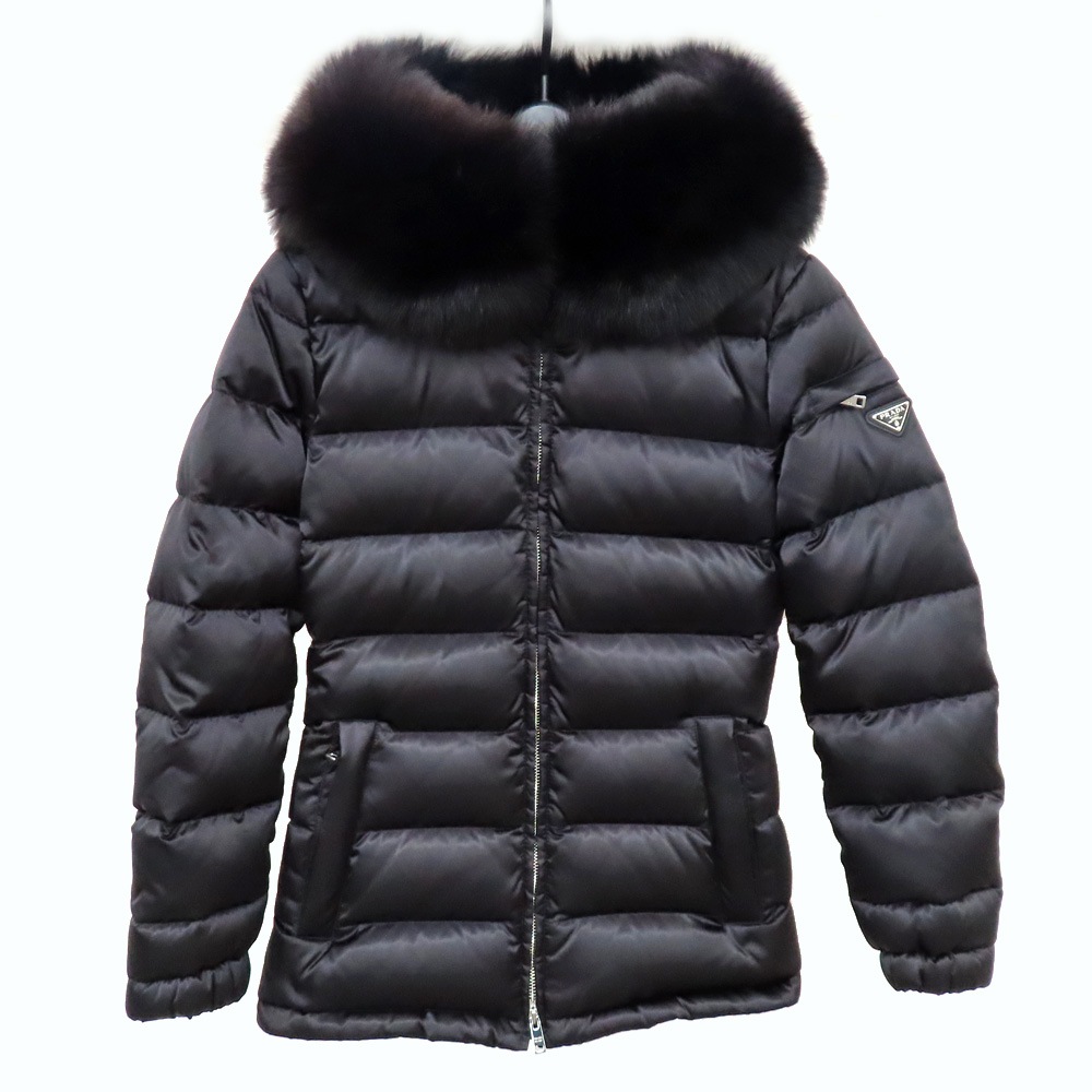 美品 PRADA プラダ 28G060 トライアングルロゴ ダウン ホワイト 000000077967_ItNiY8e.jpg