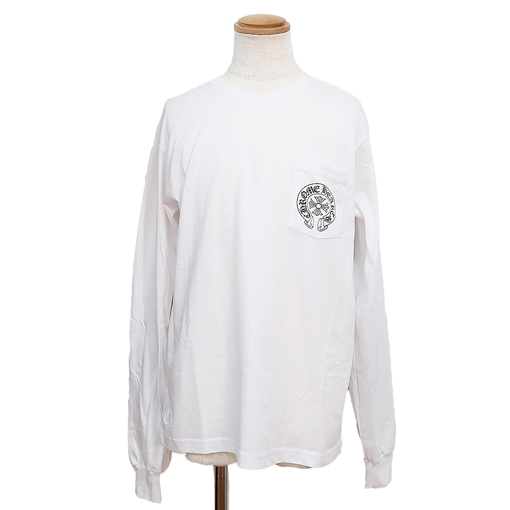 【天白】【CHROME HEARTS】クロムハーツ ラスベガス限定 ロンT ホースシュー プリント 長袖カットソー Lサイズ LARGE トップス アパレル 男 メンズ【新品】【未使用】【中古】