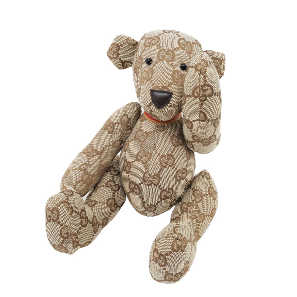 【名東】【GUCCI】グッチ GGキャンバス テディベア ベージュ 置物 ぬいぐるみ クマ 動物 レディース メンズ 小物【中古】