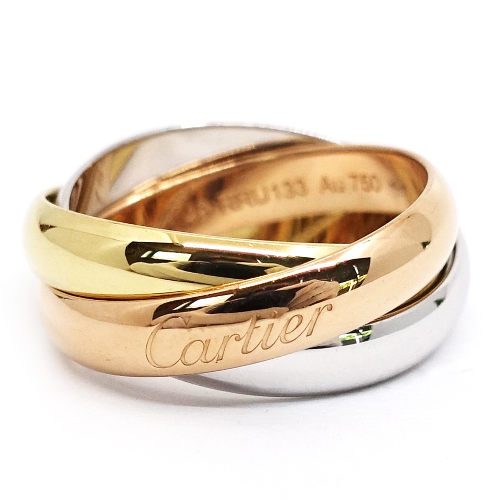 栄】【CARTIER】カルティエ K18YG WG PG トリニティ 3カラー リング