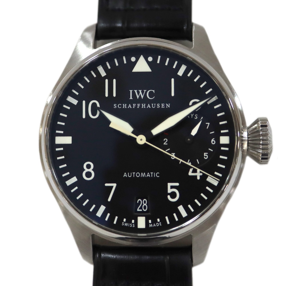 【栄】【IWC】インターナショナルウォッチカンパニー ビッグパイロット 7デイズ IW500401 ブラック SS レザー 自動巻き 腕時計 メンズ【中古】