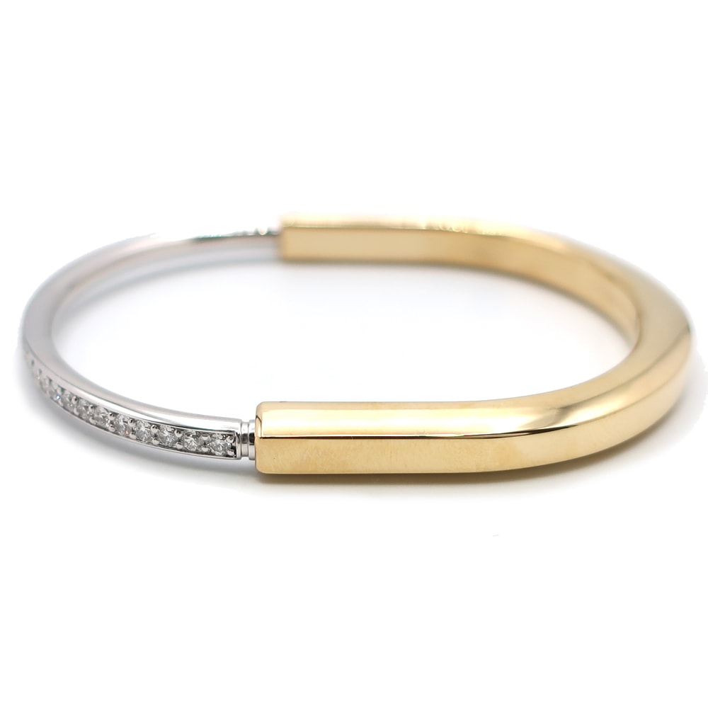 ��ŷ��ۡڥ�����ۡ�TIFFANY�ۥƥ��ե��ˡ� ���å� �֥쥹��å� �Х󥰥� �顼�� K18YG WG ��������������� �ۥ磻�ȥ������ ��������� 1.32ct 750 ���奨�꡼ ��ǥ���������š�