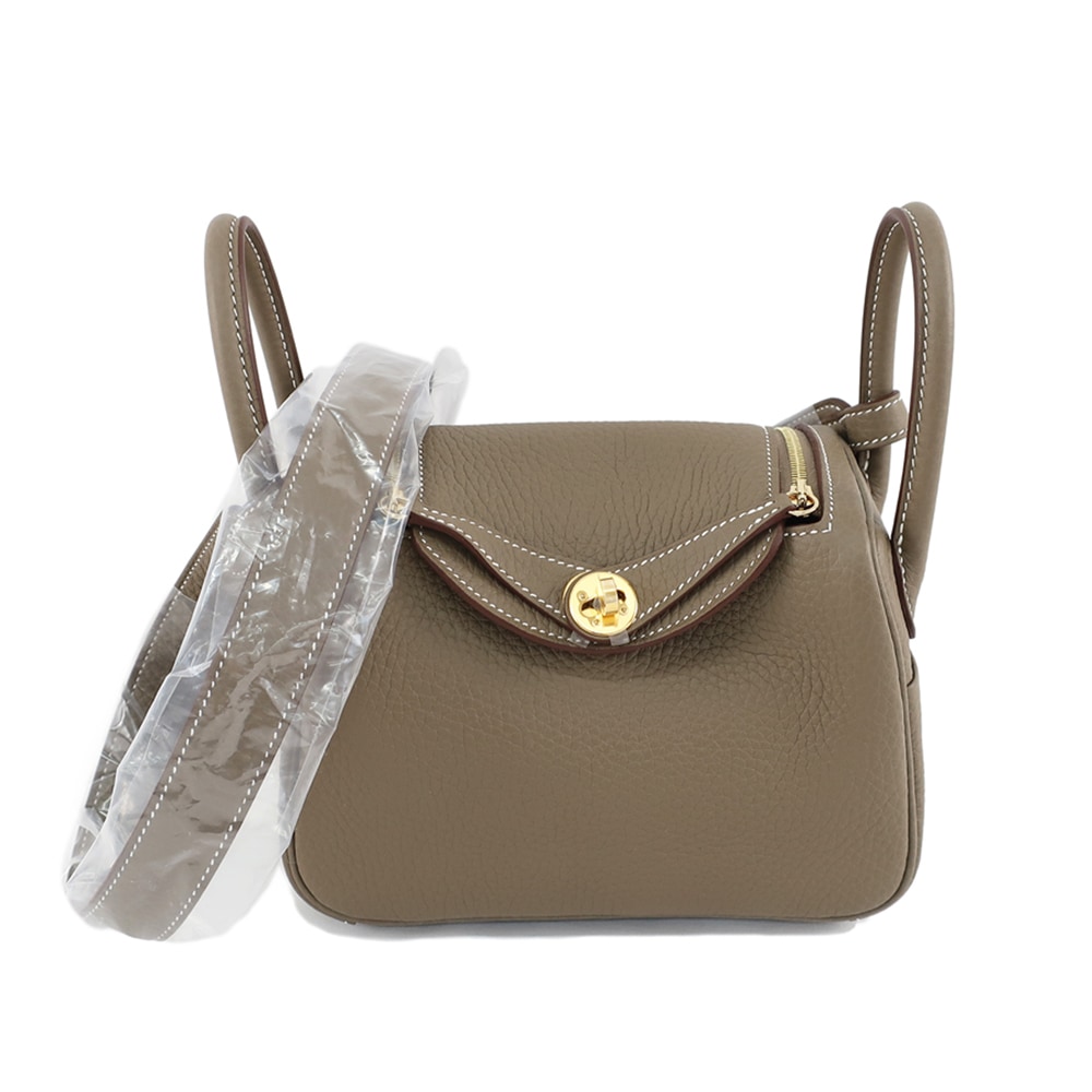 【天白】【HERMES】エルメス リンディ ミニ エトゥープ ゴールド金具 トリヨンクレマンス ショルダーバッグ K刻印 2025年頃製造 レディース【新品】【未使用】【中古】