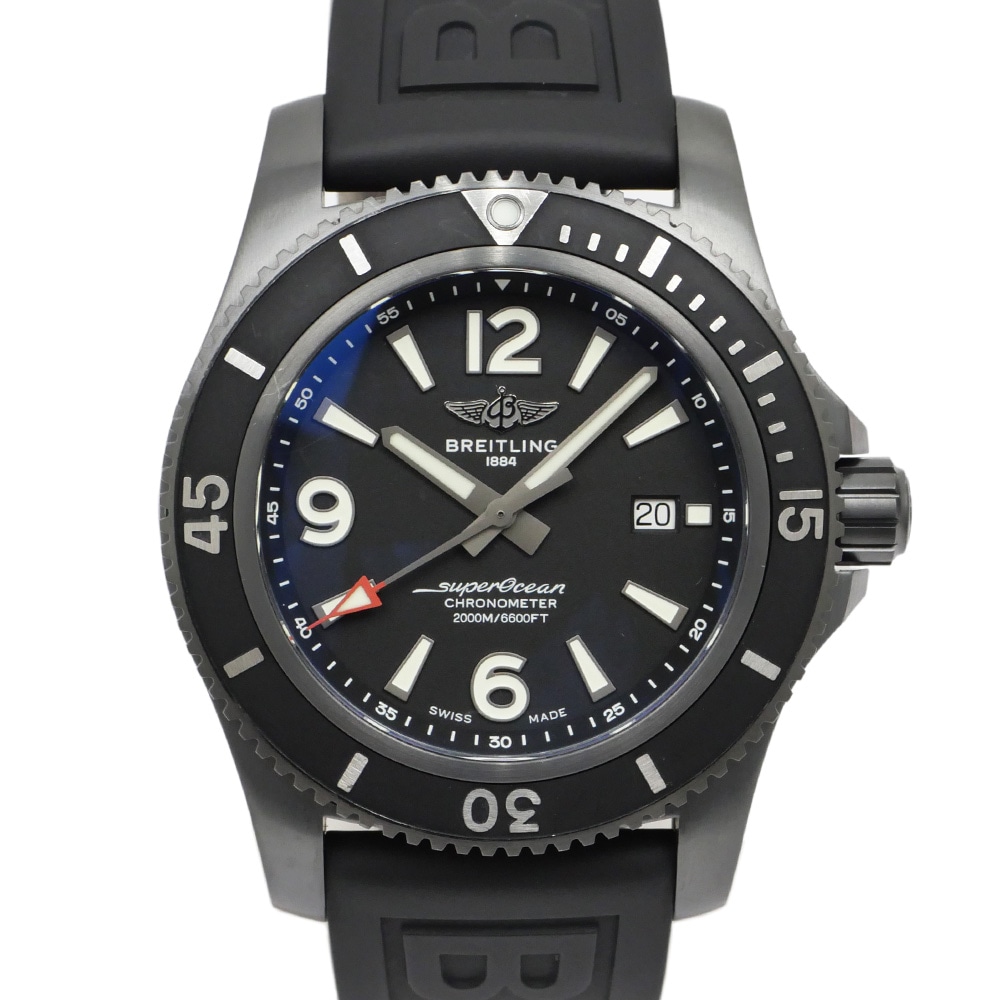 ��̾��ۡ�BREITLING�ۥ֥饤�ȥ�� �����ѡ���������� �����ȥޥ��å�46 M17368B71B1S2 �֥�å���������/��С� ��ư���� ��� �� �ӻ��ס���š�