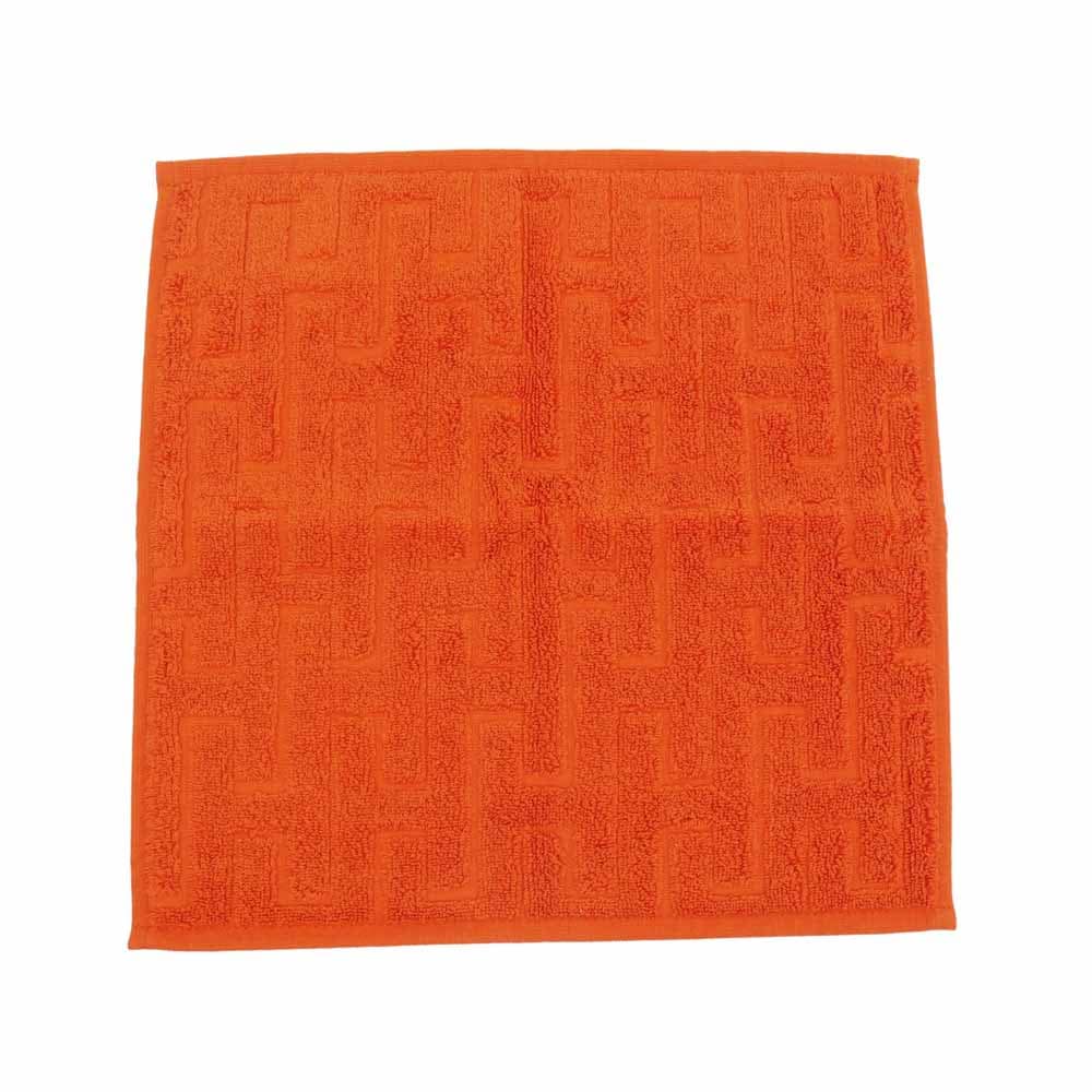 【名東】【HERMES】エルメス ハンドタオル コットン100% オレンジ 小物 タオル その他【新品】【未使用】【中古】