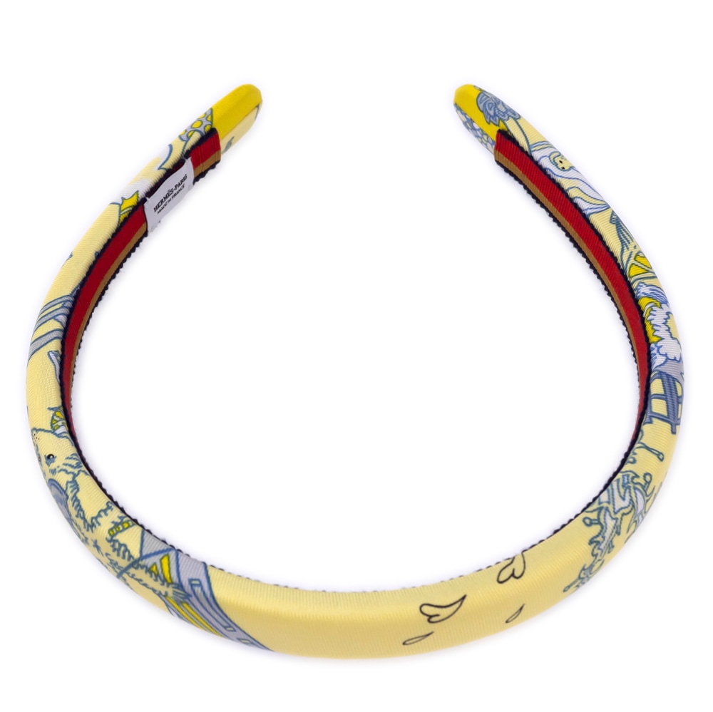 (中古)Hermèsエルメス アートプリント ヘアバンド/黄色カチューシャ 中古)Hermèsエルメス アートプリント ヘアバンド/黄色カチューシャ
