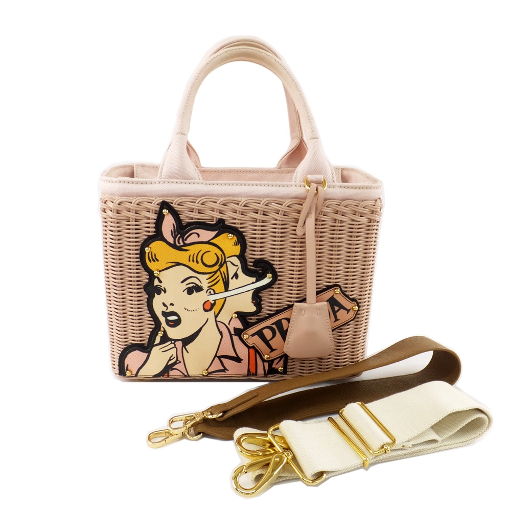 ��ŷ��ۡ�PRADA�ۥץ�� �ȡ��ȥХå� MIDOLLINO PATCH �����å��������Хå� ���饹�� 1BG835 3WAY ��ǥ����� ���� �� ��������š�