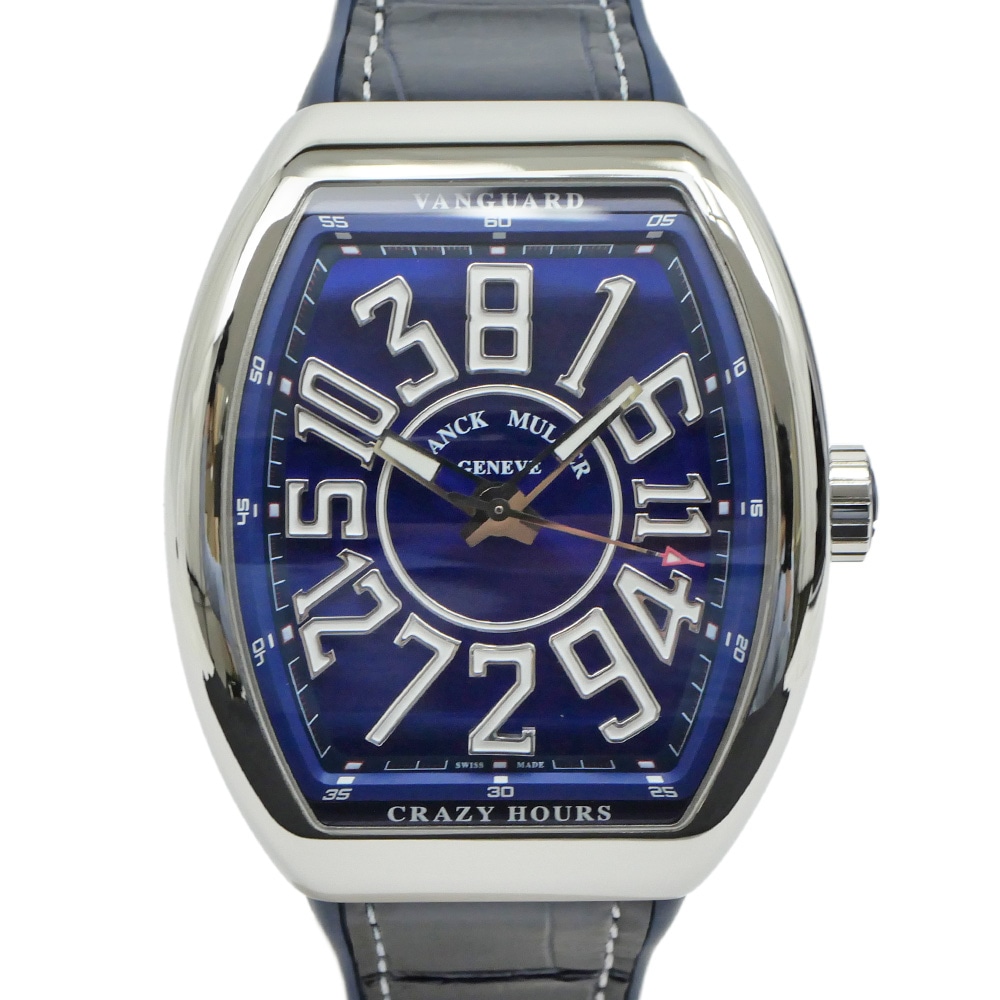 【名東】【FRANCK MULLER】フランクミュラー ヴァンガード クレイジーアワーズ V45CH ACBL ブルー 自動巻き メンズ 男 腕時計【国内正規】【中古】