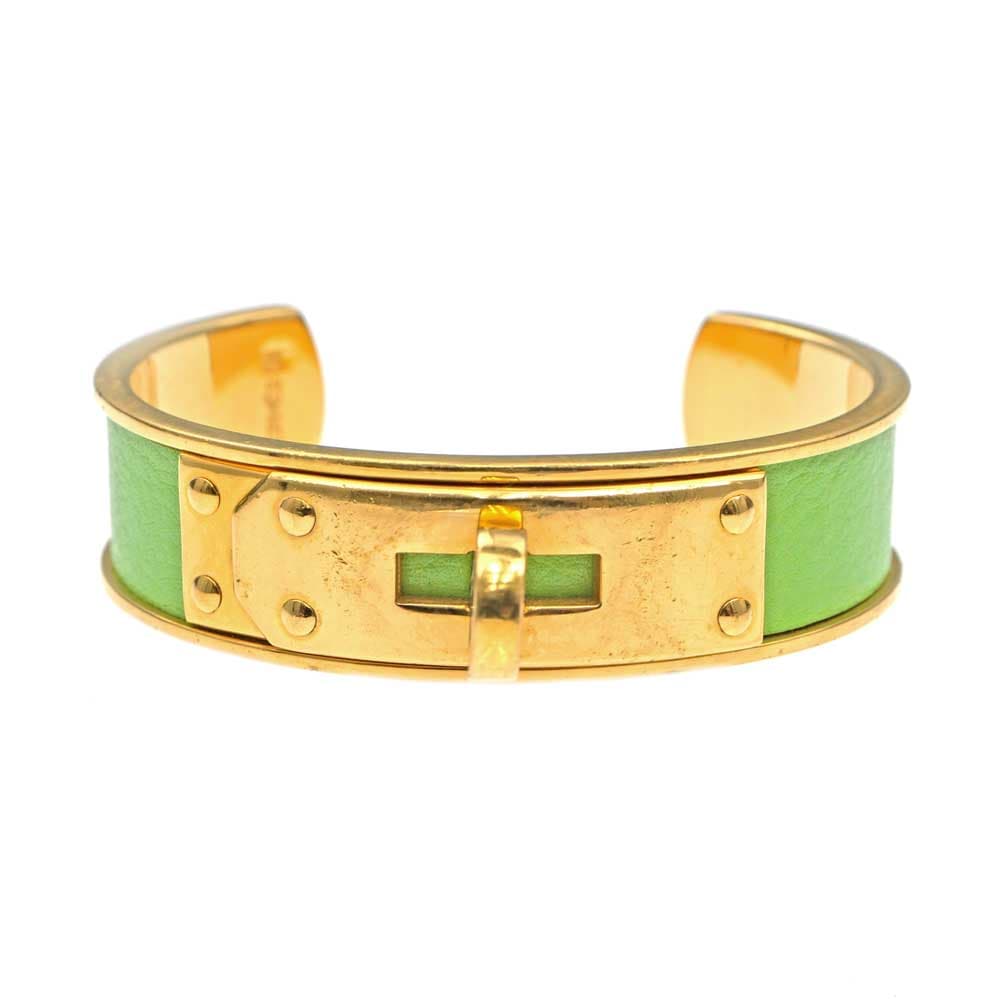 HERMES エルメス ケリー バングル グリーン ゴールド 名東】【HERMES】エルメス ケリー バングル ゴールド金具