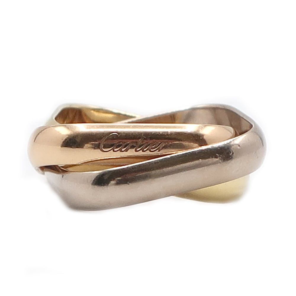 【天白】【CARTIER】カルティエ トリニティ クッション リング K18 PG YG WG #51 ホワイトゴールド イエロー ピンク B4240600 スリーカラー 指輪 ジュエリー【中古】