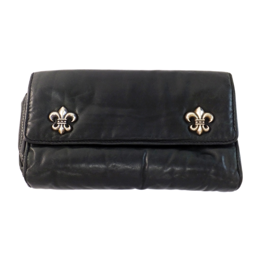 ��ŷ��ۡ�CHROME HEARTS�ۥ�����ϡ��� DINNERPURSE Ĺ���� �֥�å� �쥶�� BS�ե쥢������� ��� ���� ���� �ݡ��� �Хå� ����¾����š�