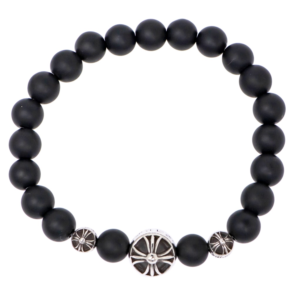 クロムハーツ　オニキスビーズブレスレット 名東】【CHROME HEARTS】クロムハーツ オニキス ビーズ ブレスレット