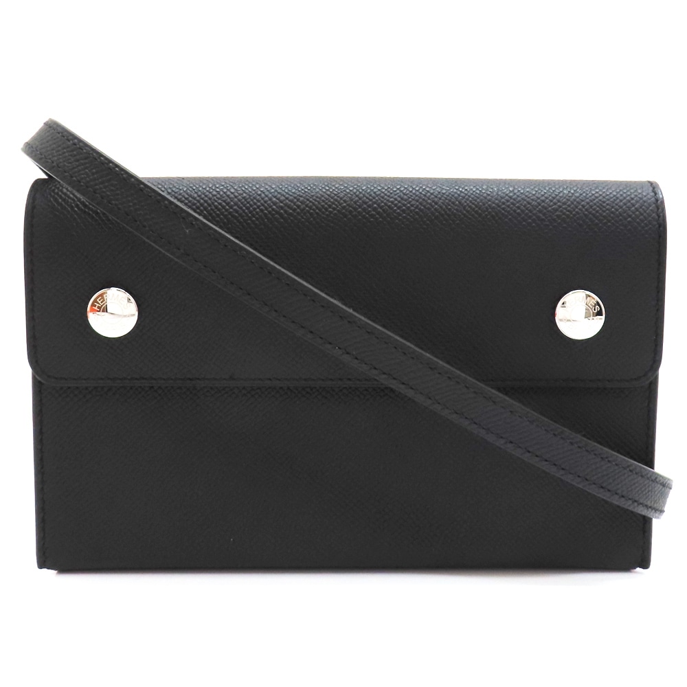 良品★エルメス　HERMES　アルデンヌ　大型　レザーワンショルダーバッグ／巾着　ブラック　フランス製　保存袋付き 良品☆エルメス HERMES アルデンヌ 大型 レザーワンショルダーバッグ