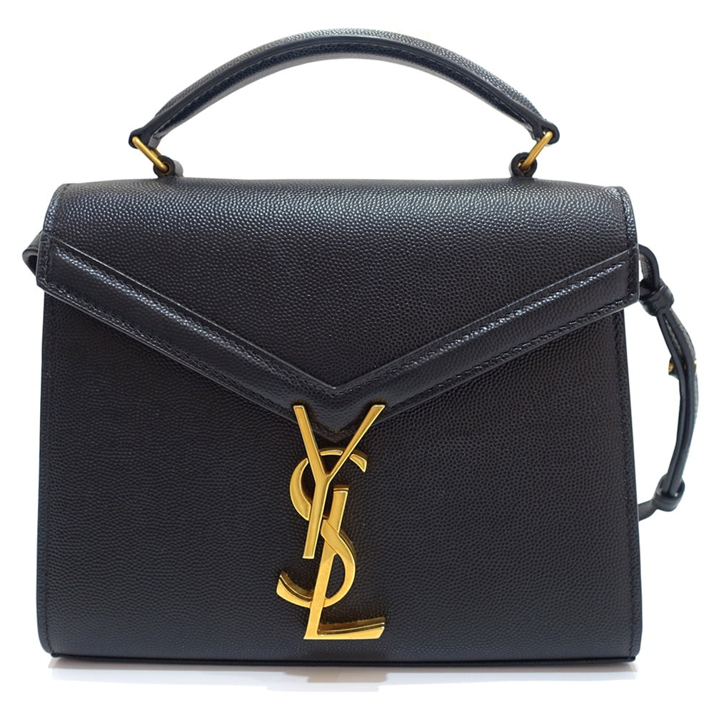 【栄】【セール ~11/7】【SAINT LAURENT】サンローラン カサンドラ ミニ ハンドバッグ 2WAY ショルダー 602716 YSLロゴ レザー ブラック ゴールド金具 レディース ショルダーストラップ【中古】