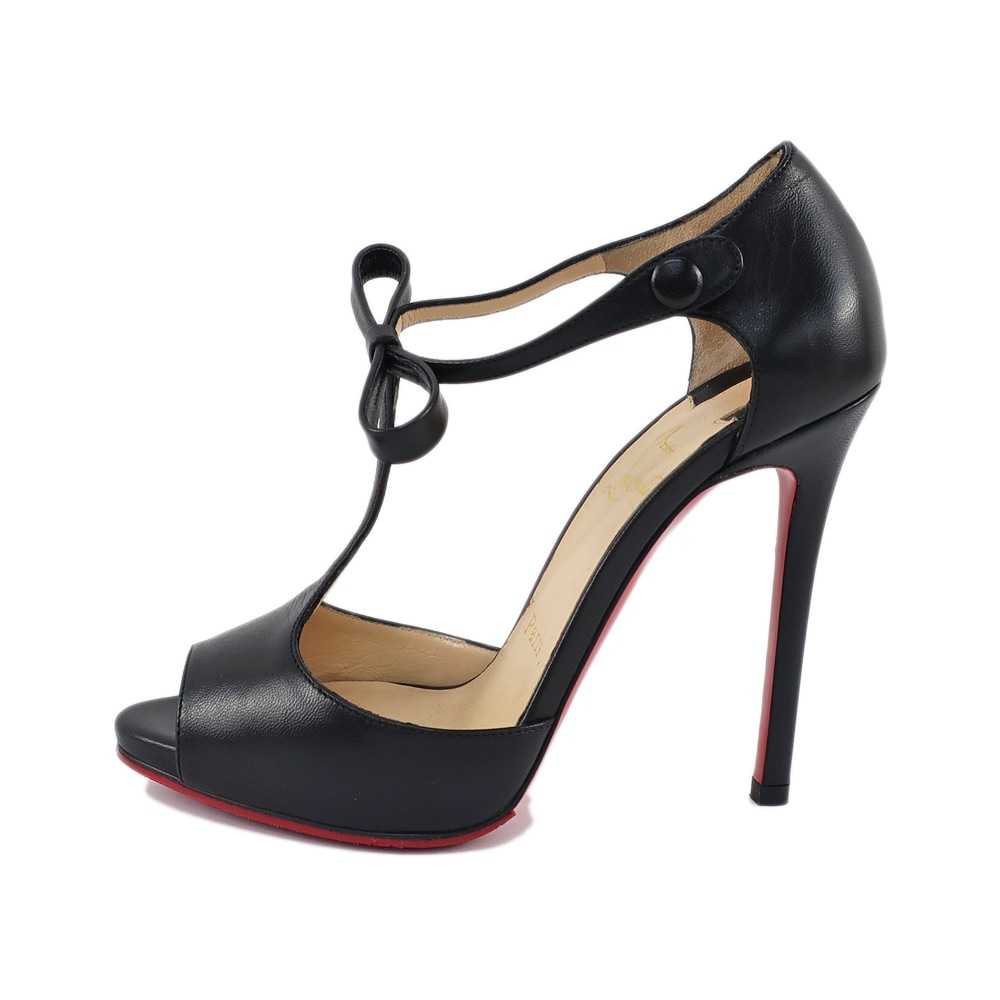 ŷۡCHRISTIAN LOUBOUTINۥꥹ֥ ԡץȥ ѥץ ϥҡ 35 1/2 22.5cm ֥å 쥶 å ǥ š