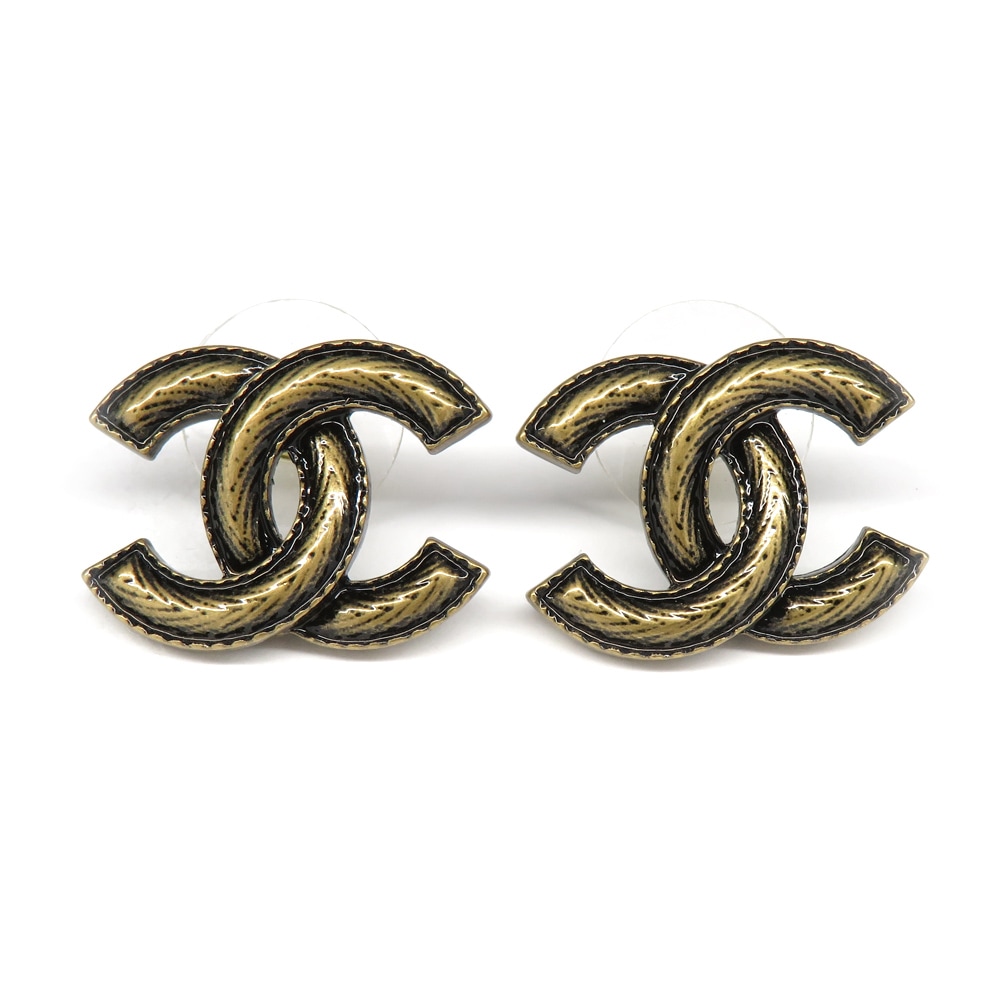 名古屋】【CHANEL】シャネル ピアス メタリック ココマーク