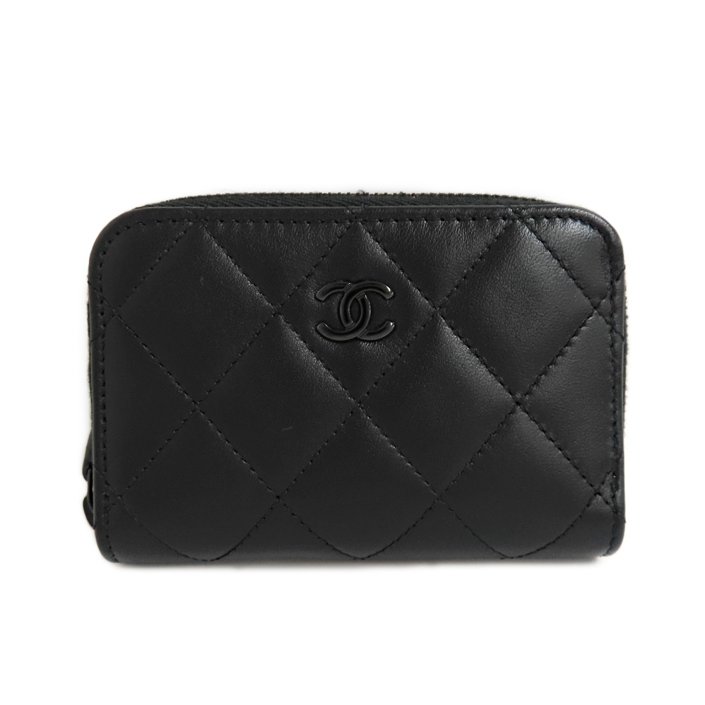 【名古屋】【CHANEL】シャネル クラシック ジップ コインパース AP0216 ソーブラック ラムスキン ラウンドファスナー ココマーク コインケース 財布 小物 レディース【新品】【未使用】【中古】