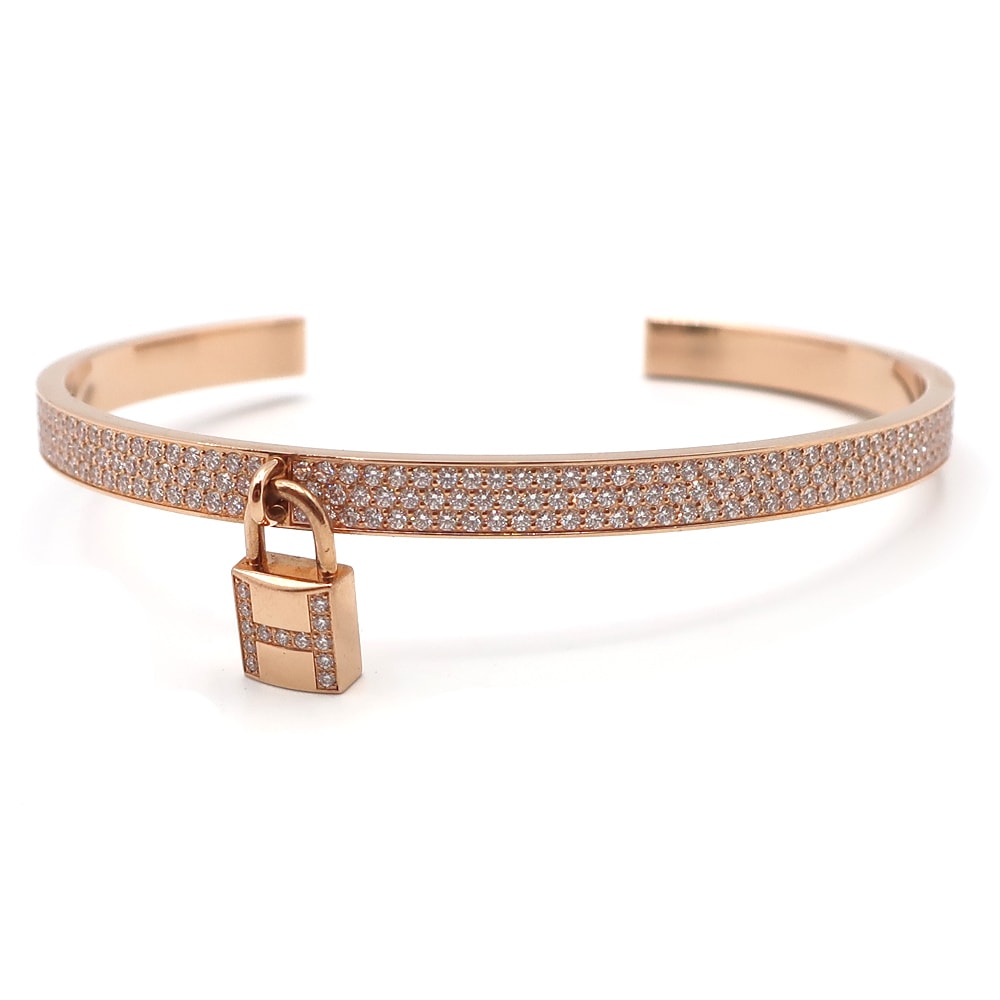 天白】【HERMES】エルメス バングル ケリークロシェット ダイヤ 750PG