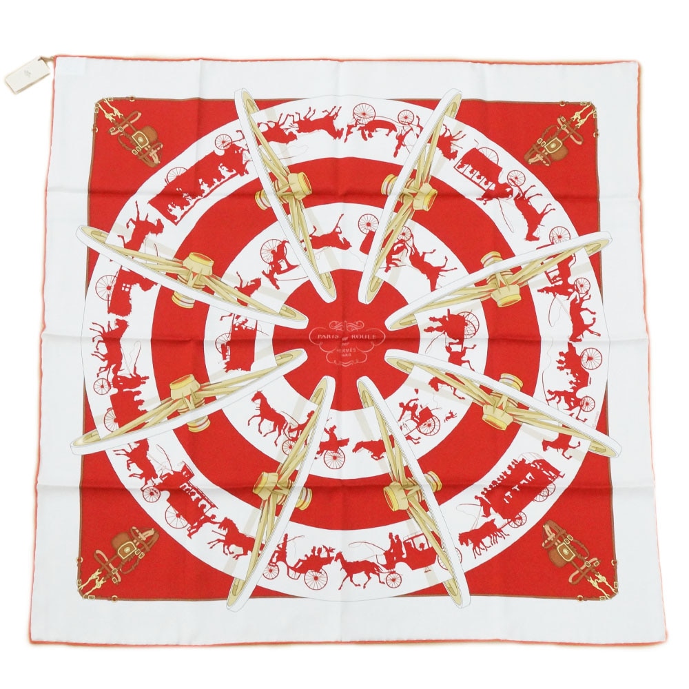 栄】【HERMES】エルメス H981167S 12 カレ70 車輪でめぐるパリ 大判