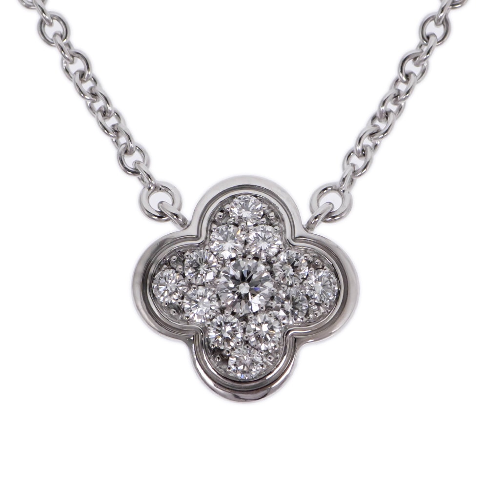 【名東】【VAN CLEEF&ARPELS】ヴァンクリーフ＆アーペル ピュアアルハンブラ ネックレス 750WG ホワイトゴールド ダイヤモンド ペンダント ジュエリー【国内正規品】【中古】