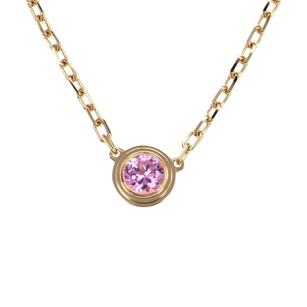 【名東】【CARTIER】カルティエ ダムールネックレス 750PG K18 ピンクゴールド ピンクサファイア CRB7218400 ジュエリー【中古】