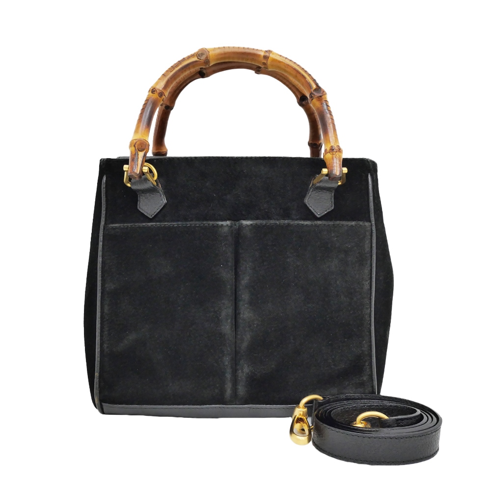 GUCCI＊グッチ＊スエード＊ハンドバッグ＊黒✨ 楽天市場】GUCCI グッチ ポシェット バンブー カバン 2WAY