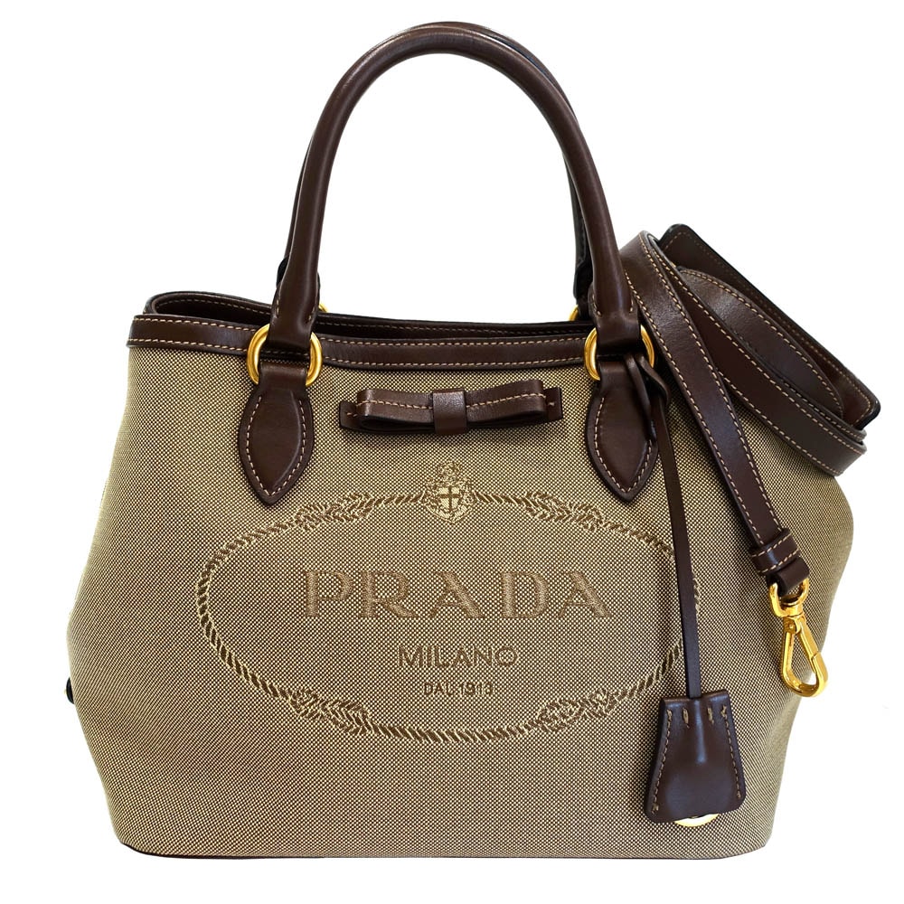 栄】【PRADA】プラダ 1BA172 ロゴジャガード LOGO JACQUARD 2WAY