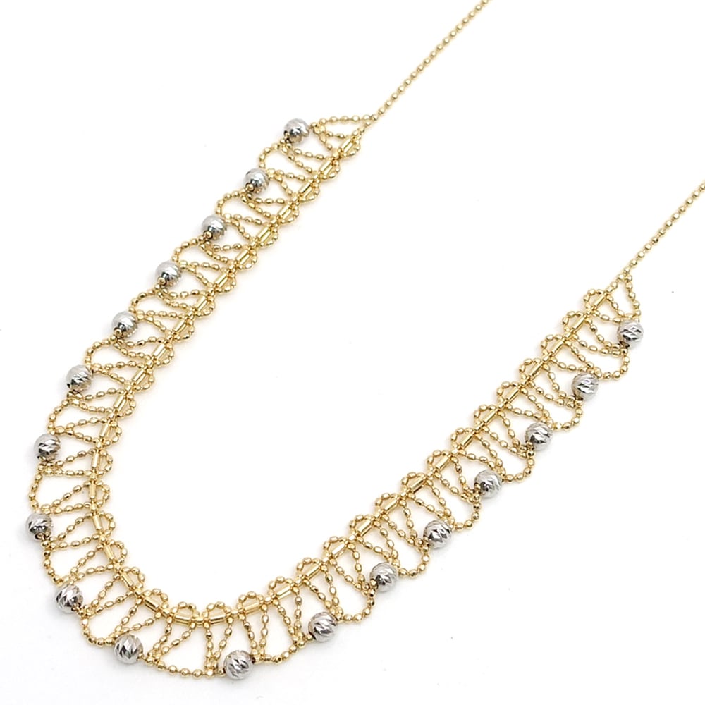 18Kネックレス | ノーブランド CROSSING STAR SETTING DIAMOND NECKLACE 0.1ct(2ZN2477)K18