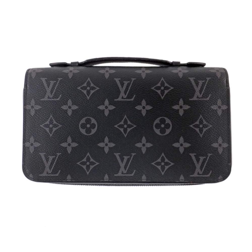 【天白】【LOUIS VUITTON】ルイヴィトン ジッピーXL 財布 ラウンド長財布 モノグラムエクリプス M61698 セカンドバッグ ブラック シルバー金具 メンズ 小物 その他【中古】