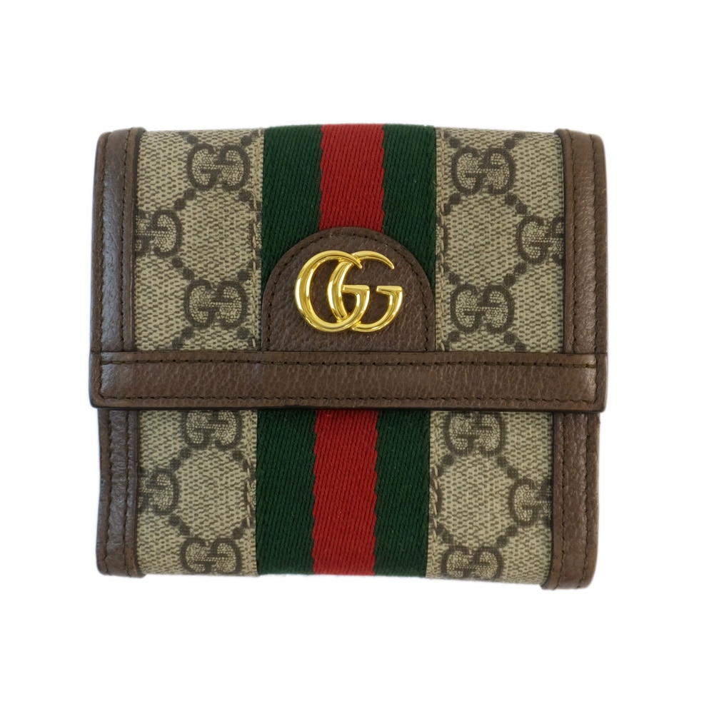 【良品】GUCCI グッチ　GG柄　折り財布　メタルロゴ　グッチシマ　ブラウン 美品】GUCCI グッチ 長財布 グッチシマ メタルロゴ ブラウン GG
