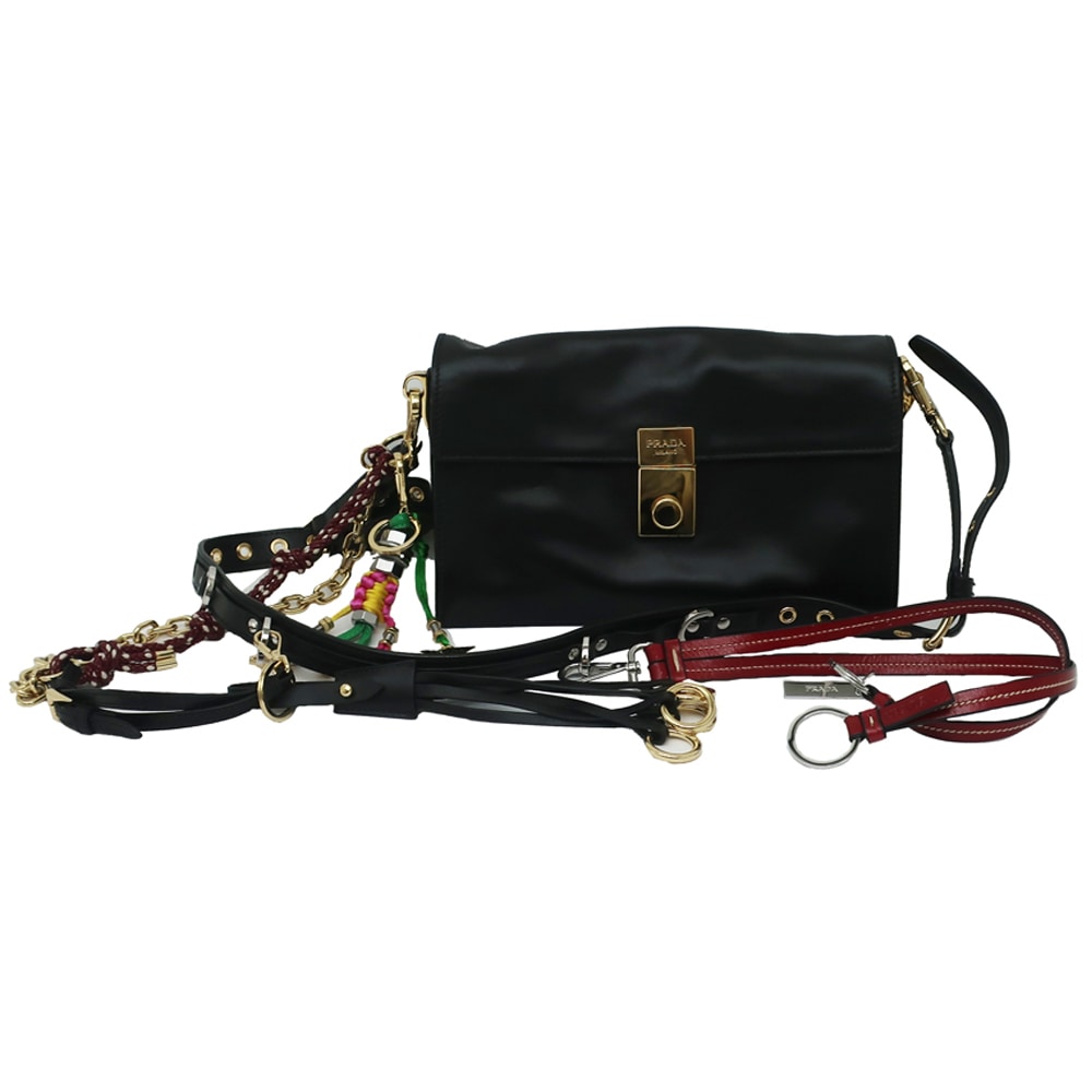 ��̾��ۡ�PRADA�ۥץ�� ���㡼���եץ�����եȥ������ ���⡼��쥶�� ���������Хå� 1BD379 �֥�å� ��ǥ���������š�