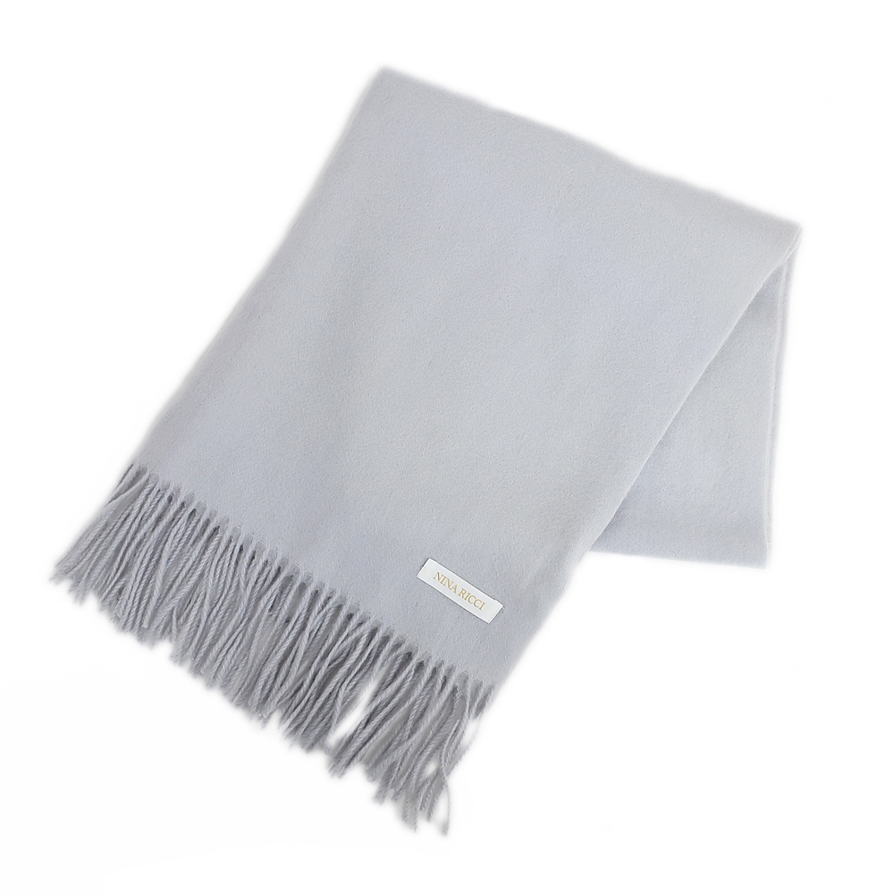 【天白】【NINA RICCI】ニナリッチ マフラー ストール グレー カシミヤ フリンジ アパレル 小物 レディース その他 【中古】