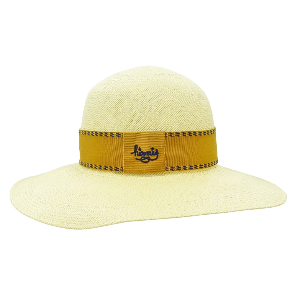 HERMES エルメス 半袖 リボン ホワイト×ベージュ(ブラウン