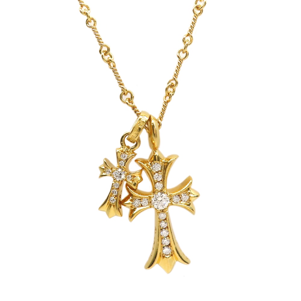 クリスタル クロスモチーフ ネックレス hearts クロスチェーン Chrome Hearts - クロムハーツ シルバークロスネックレス 1992年