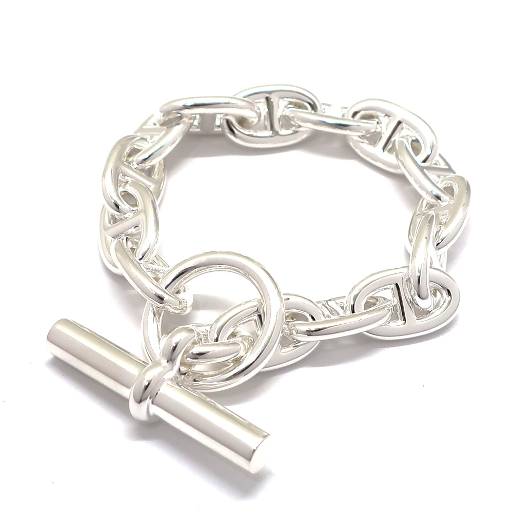 天白】【HERMES】エルメス シェーヌダンクルMM ブレスレット 14コマ 14