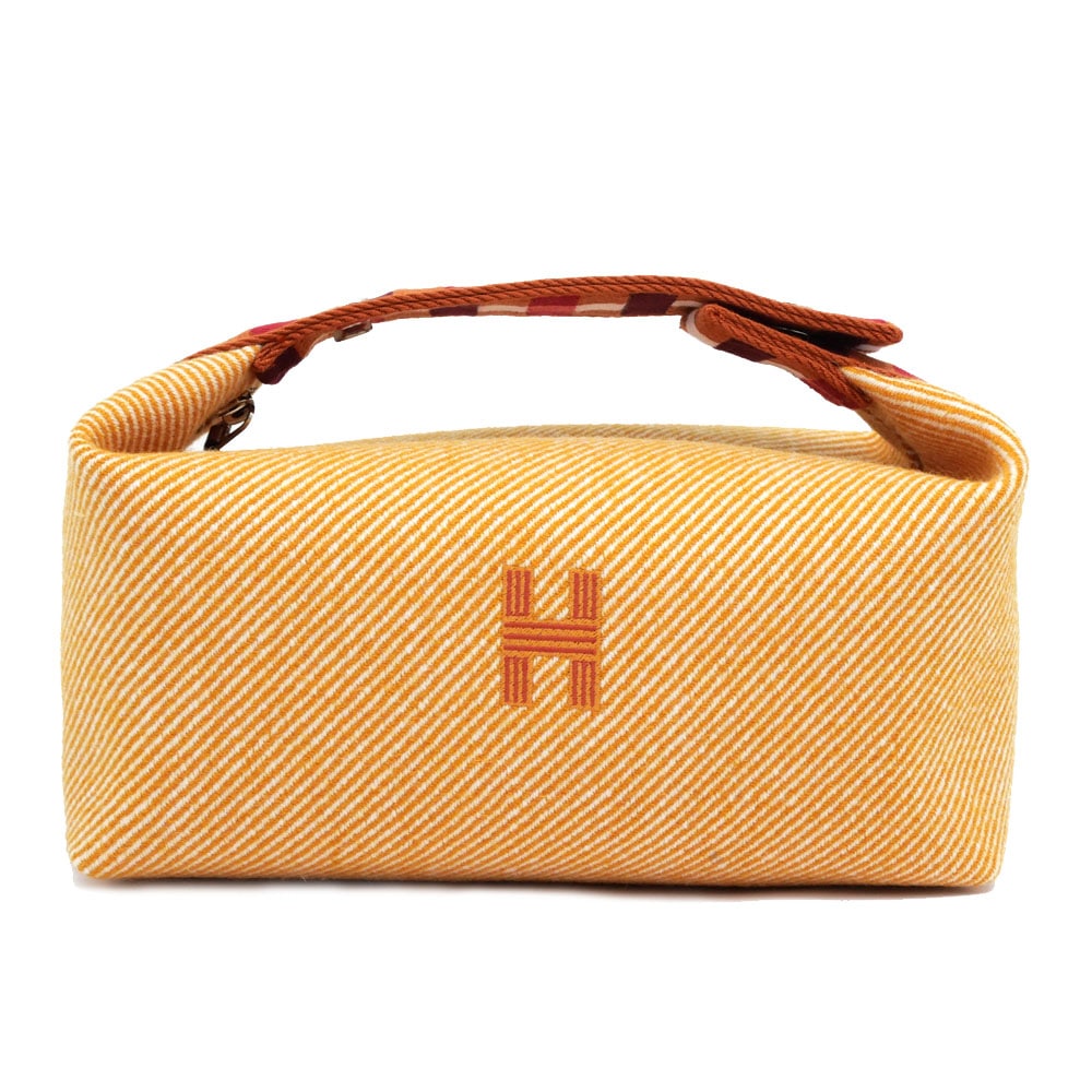 未使用品△HERMES エルメス ブリッド ア ブラック PM オ・カレ ウール100％ フォーブ オレンジ シルバー金具 Hロゴ ハンドバック ポーチ 名東】【HERMES】エルメス ブリッドアブラックPM オ・カレ