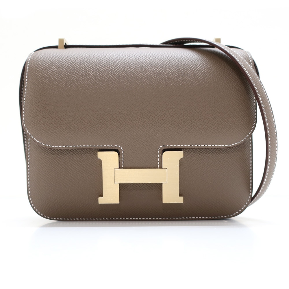 【天白】【HERMES】エルメス コンスタンス ミニ ミロワール 18 エプソン エトゥープ マットゴールド金具 ショルダーバッグ K刻印 2025年頃製造 レディース【新品】【未使用】【中古】