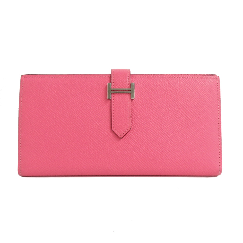【美品】2015年HERMES バスティア　ローズピンク　箱付き　刻印あり 栄】【HERMES】エルメス バスティア コインケース 小銭入れ T刻印 2015