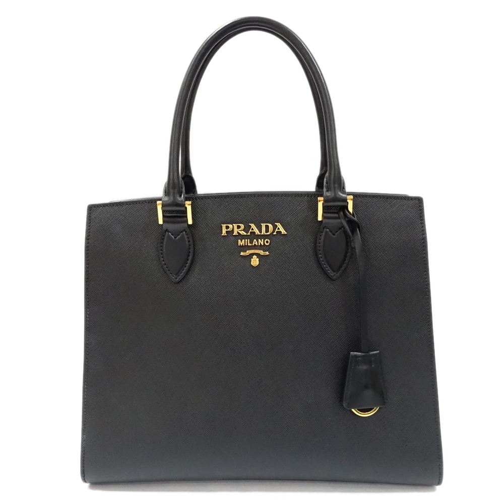 栄】【PRADA】プラダ トートバッグ サフィアーノレザー ブラック